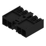PCB plug-in connector, male header, closed side, Middle screw flange, THT solder connection, 7.62 mm, Number of poles: 4, 270°, Solder pin length (l): 3.5 mm, tinned, black, Box