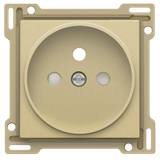 Finishing set for socket outlet with pin earthing and shutters, flush-mounting depth 21 mm, gold coated