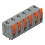 2601-3306 PCB terminal block; lever; 1.5 mm²; Pin spacing 7.5 mm; 6-pole; Push-in CAGE CLAMP®; 1,50 mm²; gray