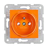 Pin socket outlet with safety shutter, screw clamps, orange
