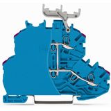 Double-deck terminal block 4-conductor through terminal block with end