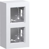 Housing incl. cover frame, double, tall, surface-mount, A.8, matte light white