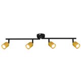 Spotleuchte, schwarz-gold, 4xGU10 / max. 9W excl.