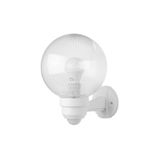 PANLUX Lamp PARK S 60W E27 prismatic clear white with IP33 sensor