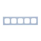 Quintuple frame, glass, frosted blue glass
