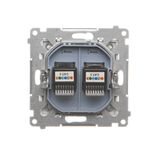 Cover for single socket outlet with earthing, Bronze matt, metalic