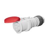 STRAIGHT CONNECTOR HP - IP44/IP54 - 3P+N+E 63A 346-415V 50/60HZ - RED - 6H - MANTLE TERMINAL
