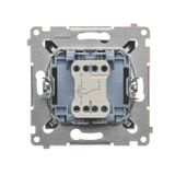 Key with the "horizontal" pictogram for switches and electronic controllers, cream white/electro white