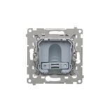 Single TV socket final, Silver matt, metalic