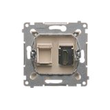 Double intermediate switch with indicator LED light, (module), 10AX, quick connection, anthracite, metalic