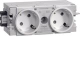 Socket-outlet 2-g. 45° Wago C-Profile pw