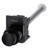 Pushbutton, with extended stroke (12 mm), 22 mm, round, plastic, black