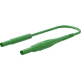 Measuring lead with (4 mm lamella plug, straight) to (4 mm lamella plug, straight), 2 m, green, PVC, 1.0 mm², CAT IV, 66.1046-20025