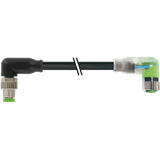 M8 male 90° / M8 female 90° A-cod. LED PVC 3x0.25 bk UL/CSA 0.6m