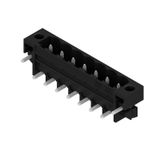 PCB plug-in connector, male header, Solder flange, THT/THR solder connection, 5.08 mm, Number of poles: 7, 270°, Solder pin length (l): 3.2 mm, tinned, black, Box