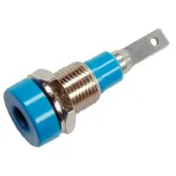 2 mm socket, flat plug connection, mounting Ø 6.4 mm, blue, 23.0040-23