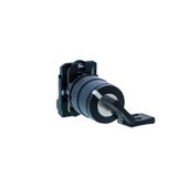 Key selector switch, Harmony XB5N XB7N, plastic, black, 22mm, short handle, 2 position, stay put, left key release, 1 NO