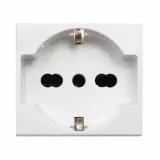 Combined schuko + italian standard socket outlet 2P+E  10/16A 250V with shutters - 2 modules
