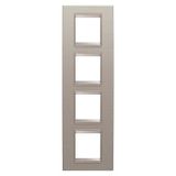 LUX INTERNATIONAL PLATE - IN METAL - 2+2+2+2 MODULES VERTICAL - BRUSHED ALUMINIUM - INNER FRAME MATT LIGHT BRONZE - CHORUSMART