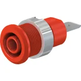 4 mm socket, flat plug connection, mounting Ø 12.2 mm, CAT III, red, 49.7046-22