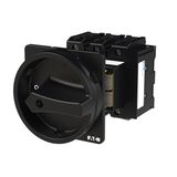 P3 Main switch, 80 A,Rear mounting, 3 pole, Form V/SVB, Black, Door co