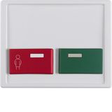 Centre plate red + green button, arsys, p. white glossy