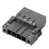 PCB plug-in connector, male plug, 7.62 mm, Number of poles: 5, 180°, PUSH IN without actuator, Tension-clamp connection, Clamping range, max. : 10 mm², Box