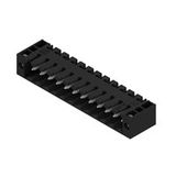 PCB plug-in connector, male header, Flange, THT/THR solder connection, 3.50 mm, Number of poles: 12, 180°, Solder pin length (l): 1.5 mm, tinned, black, Tape