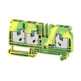 PE terminal, SNAP IN, Green/yellow, 6 mm², 1000 V, Number of connectio