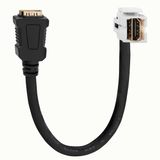 HDMI keystone module, with breakout cable, pure white (similar to RAL 9010), for mounting adapter KMK-MA Up and other installation adapters