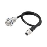 Proximity sensor, inductive, full metal stainless steel 303, M18 shielded, 7 mm, DC, 2-wire, NO, with polarity, M12 pigtail Smartclick connector, 0.3 m E2EW0829H