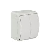 VW-2 Koala Two-Circuit Switch surface mounted IP44 white VW 152-01