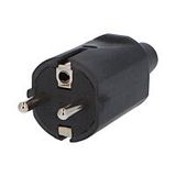 Plug 1106 230V/16A rubber black IP20