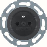 Earthed socket, enhanced touch safety, plug-in, Series 1930/Glass, black