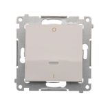 Double switch with LED indicator light, (module), 10AX, quick connection, white