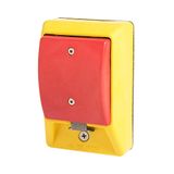 Emergency stop palm switch, latching, red dome button, without enclosure