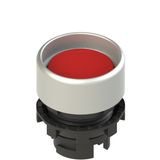 Spring-return red booted pushbutton
