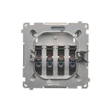 IP54 single socket outlet with earthing and shutters - transparent flap, white, 16A