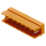 PCB plug-in connector, male header, open side, THT solder connection, 5.08 mm, Number of poles: 6, 90°, Solder pin length (l): 4.5 mm, tinned, orange, Box