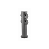 Garden post CORTA, IP54, 4*Schucko sockets, max. 3500W, post 360 mm, graphite