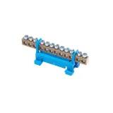 Terminal strip for rail TS 35 neutral N 12 blue