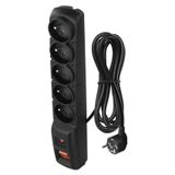 Surge Protector – 5 sockets, 3m, black
