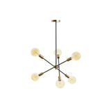 ARTEMIA 6 on a pole black brushed brass 230V LED E27 6x15W