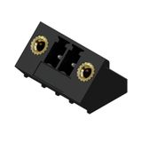 PCB plug-in connector, male header, Flange, THT solder connection, 3.81 mm, Number of poles: 2, 135°, Solder pin length (l): 3.2 mm, tinned, black, Box
