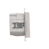 Double socket outlet without earthing, without shutters, (module), Simon 24, IP20, 16A, champagne matt
