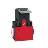Limit switch, K series, key operated, 2 side cable entry. Dimensions compatible to EN 50047, plastic body, contacts 2NC slow action. Angled key