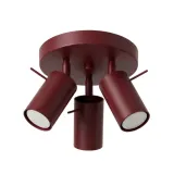 Ceiling lamp RING 3P burgundy