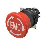 Emergency stop switch, non-illuminated, 40 mm dia, push-lock/turn-rese A22E0013F