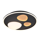 Pebble LED ceiling lamp matt black/gold