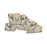 Multi level installation terminal block, PUSH IN, dark beige, 2.5 mm²,